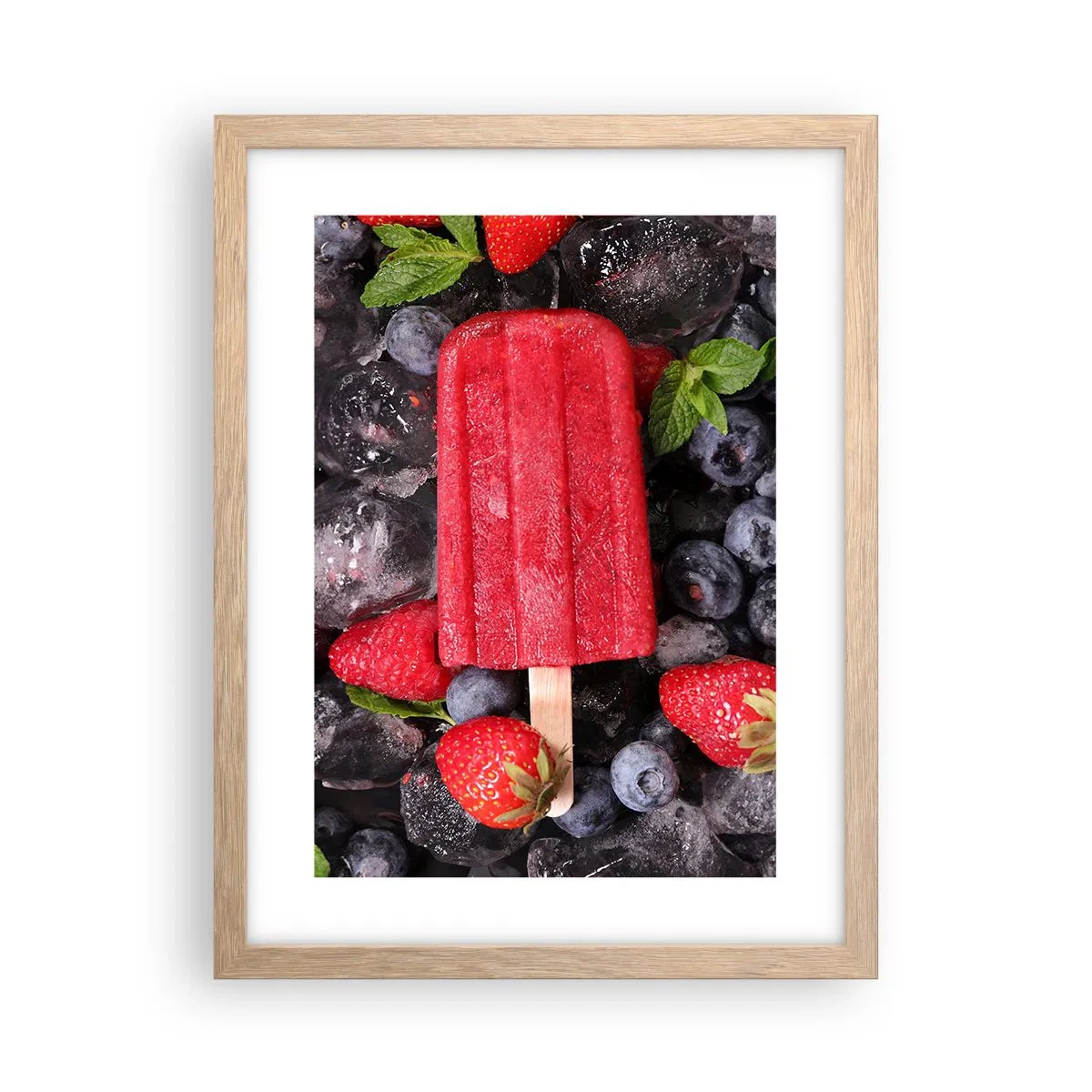 Pôster com moldura de carvalho claro - O sabor de um verão quente - 30x40 cm