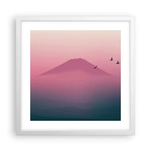 Pôster em moldura branca - Andarilhos sob as nuvens - 40x40 cm