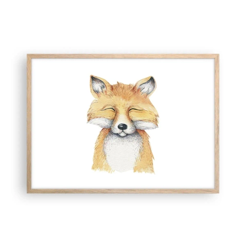 Pôster com moldura de carvalho claro - Humor de raposa - 70x50 cm