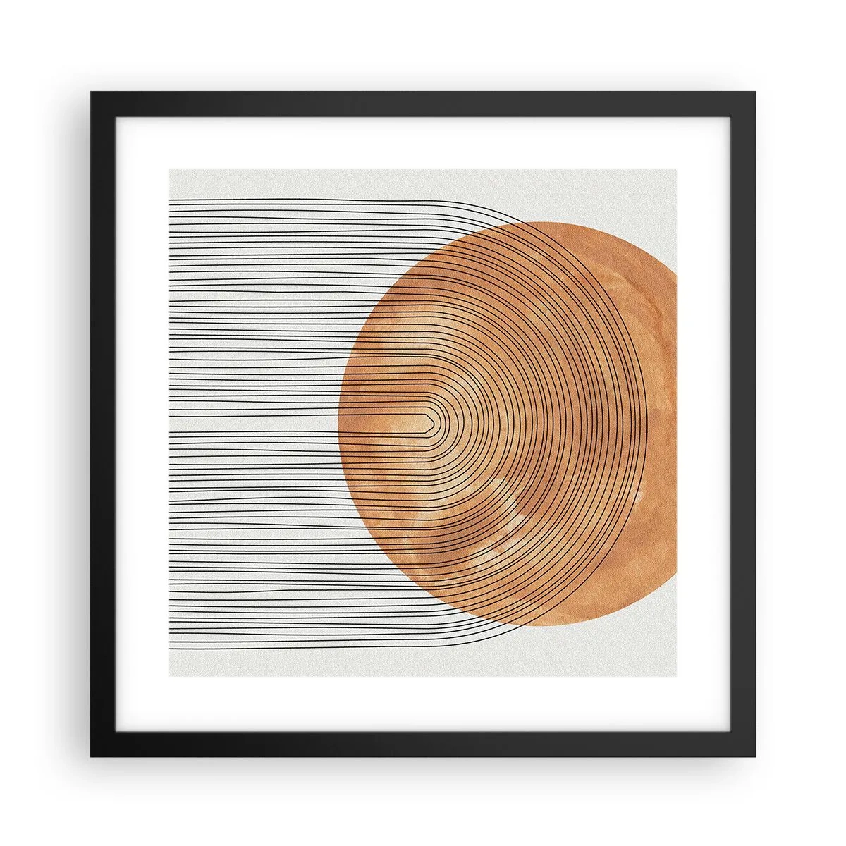 Pôster com moldura preta - Composição solar - 40x40 cm