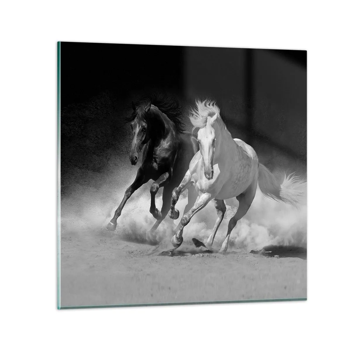 Quadro em vidro - Galope da liberdade - 40x40 cm