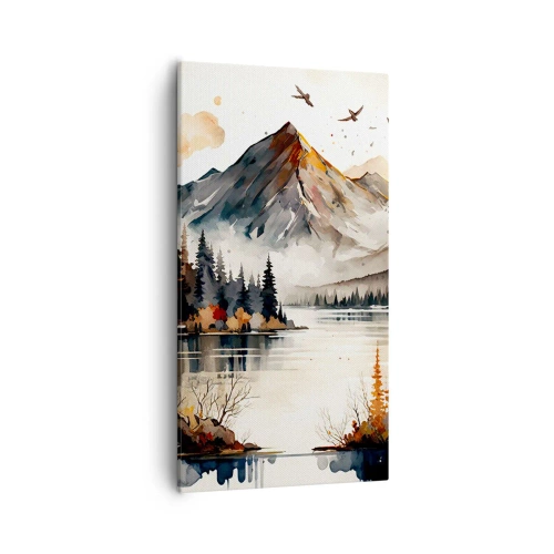 Quadro em tela - Outono dourado nas montanhas - 55x100 cm
