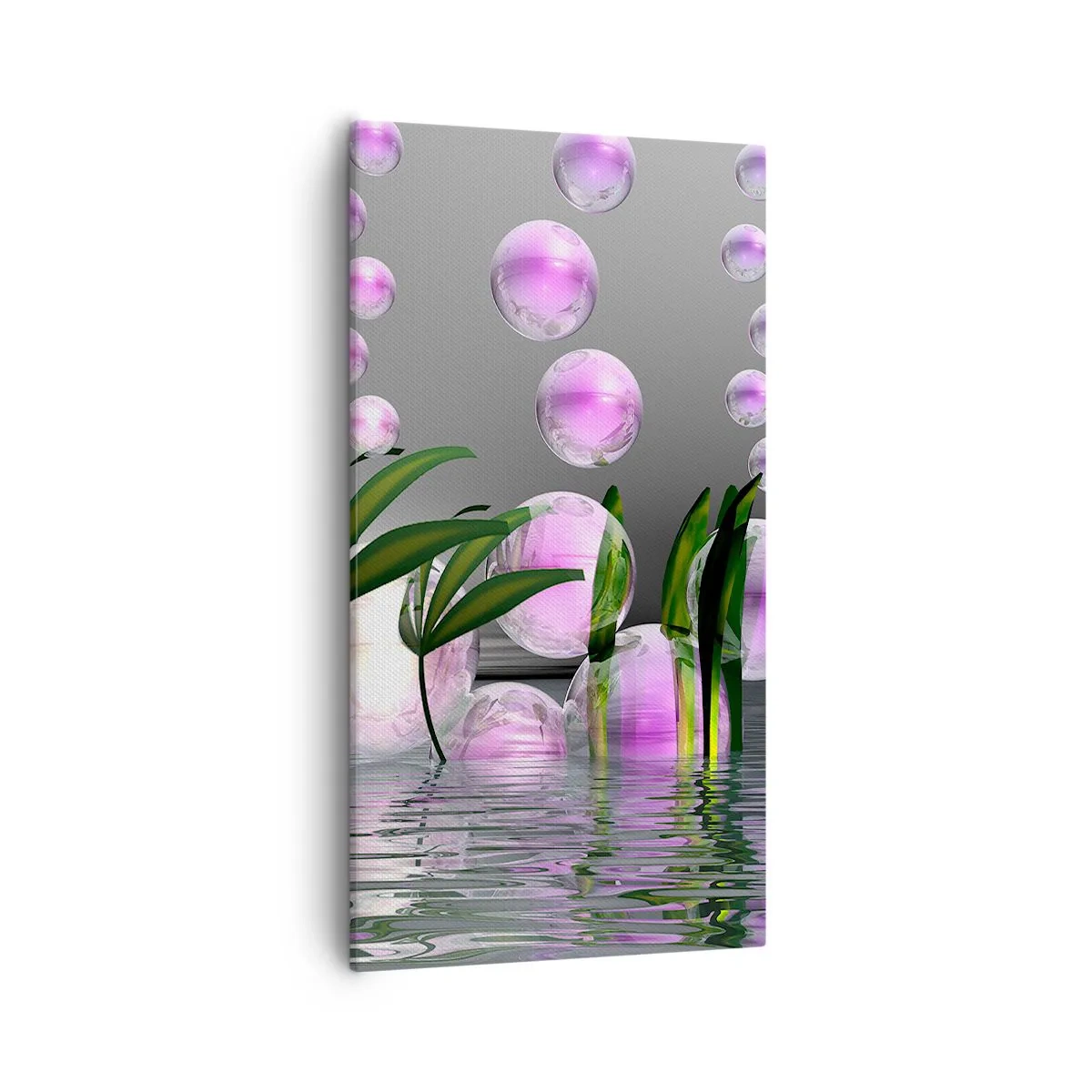 Quadro em tela - Composição reflexiva da leveza e da vida - 55x100 cm