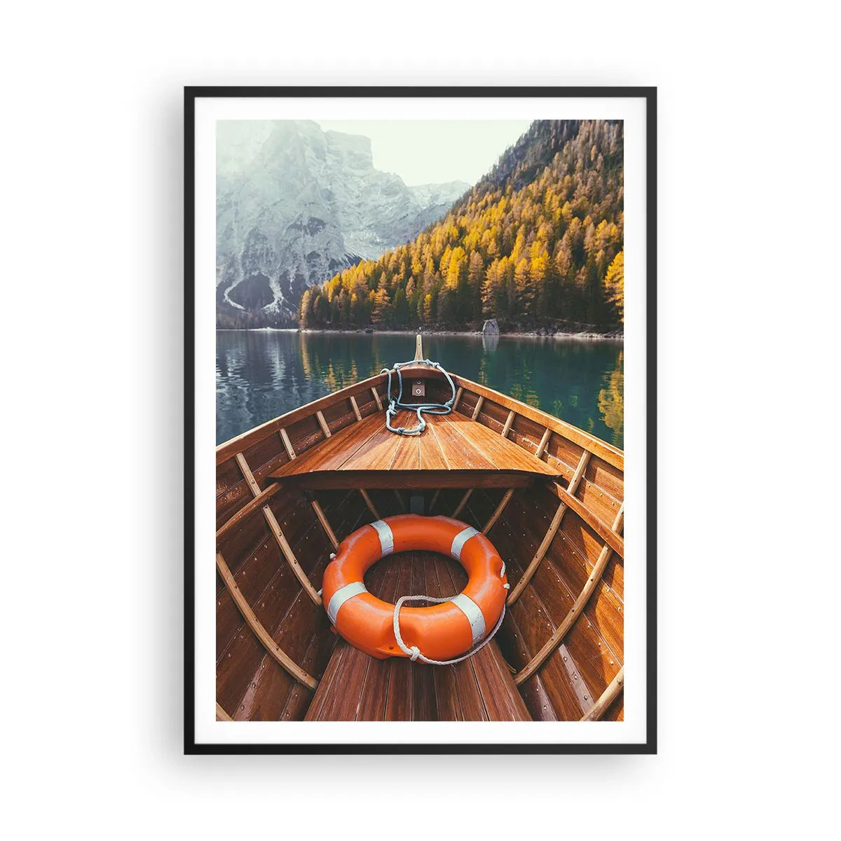 Pôster com moldura preta - Excursão na montanha - 70x100 cm