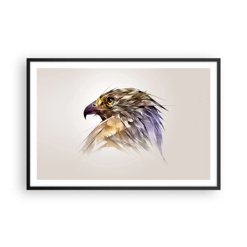 Pôster com moldura preta - Retrato de um guerreiro - 91x61 cm