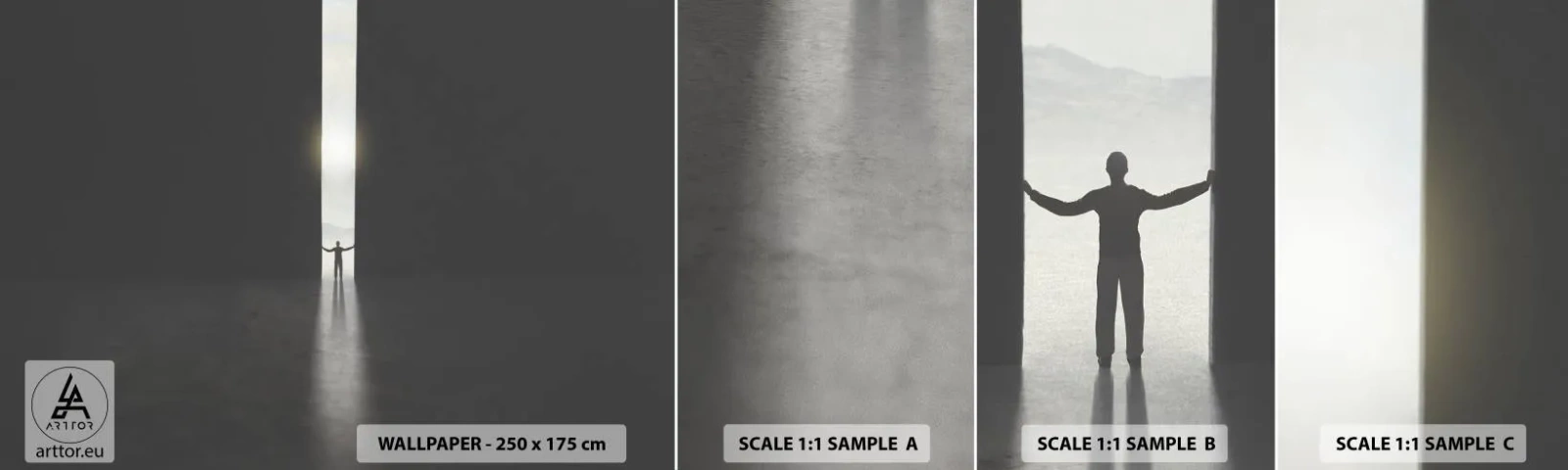 Amostra de Papel de Parede Standard Eco - Um passo para um futuro brilhante - Abstração, Homem, Pedaço - 100x30 cm