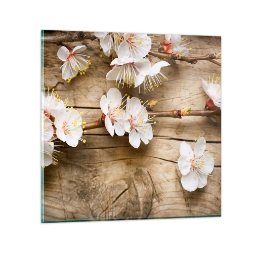 Quadro em vidro - E a primavera chegou - 50x50 cm