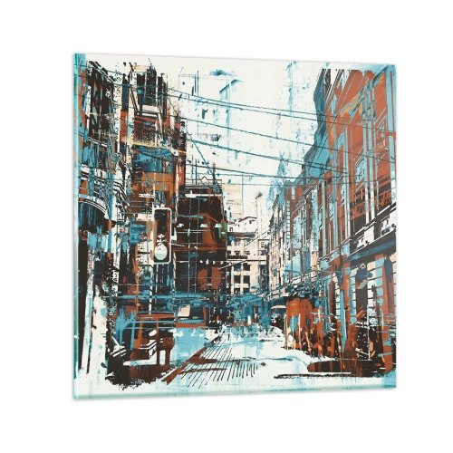 Quadro em vidro - Um desgastado percurso urbano - 30x30 cm