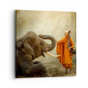 Quadro em tela - Encontro na viagem - 30x30 cm