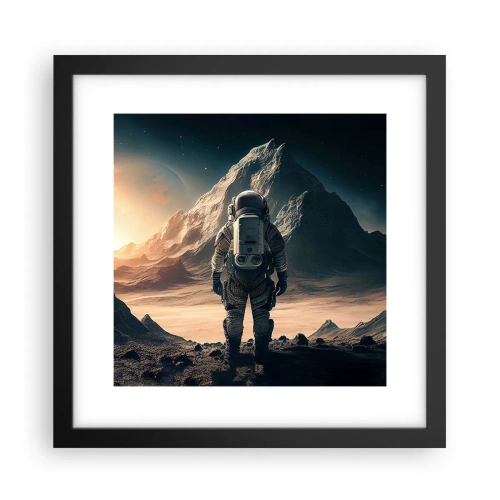 Pôster com moldura preta - Novo desafio - 30x30 cm