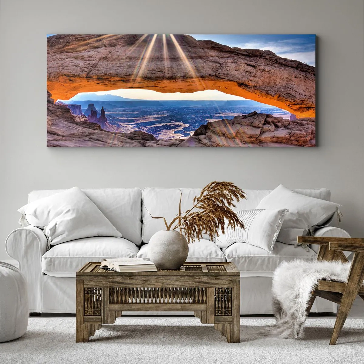 Quadro em tela - Através do portão de pedra - 160x50 cm
