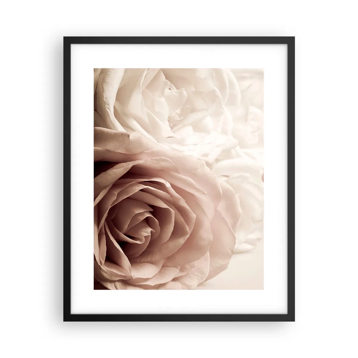 Pôster com moldura preta - No coração de uma rosa - 40x50 cm
