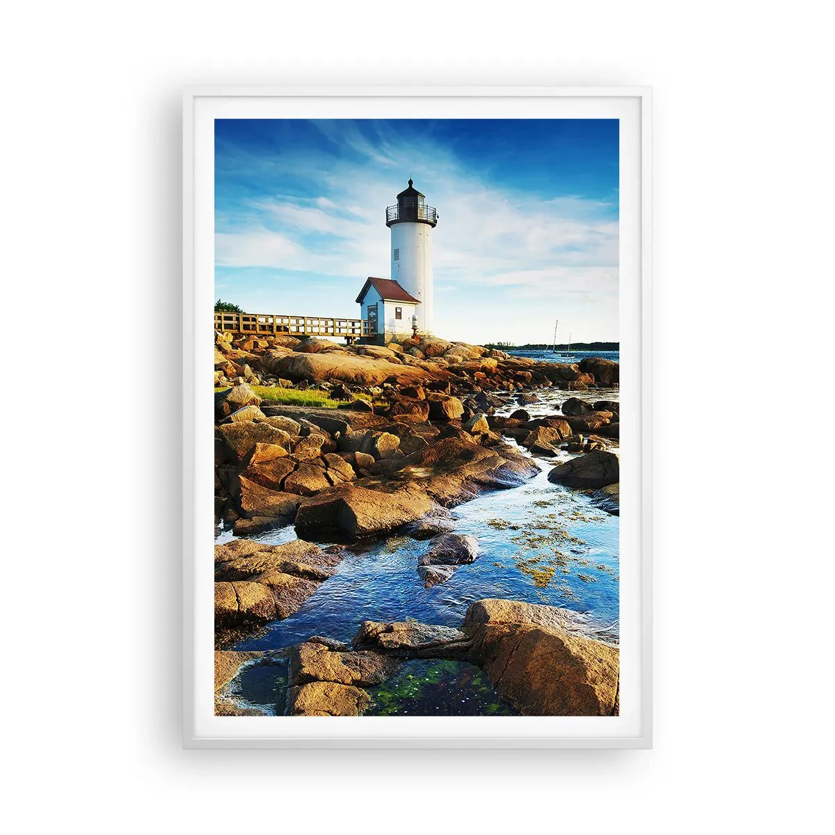 Pôster em moldura branca - Voltem bem, estou à espera - 70x100 cm