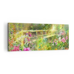Quadro em tela - A ponte dos suspiros da primavera - 100x40 cm