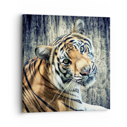 Quadro em tela - Retrato em feixes de luz - 30x30 cm