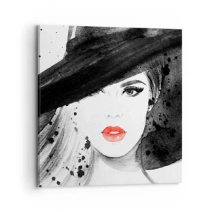 Quadro em tela - Dama de Preto - 70x70 cm