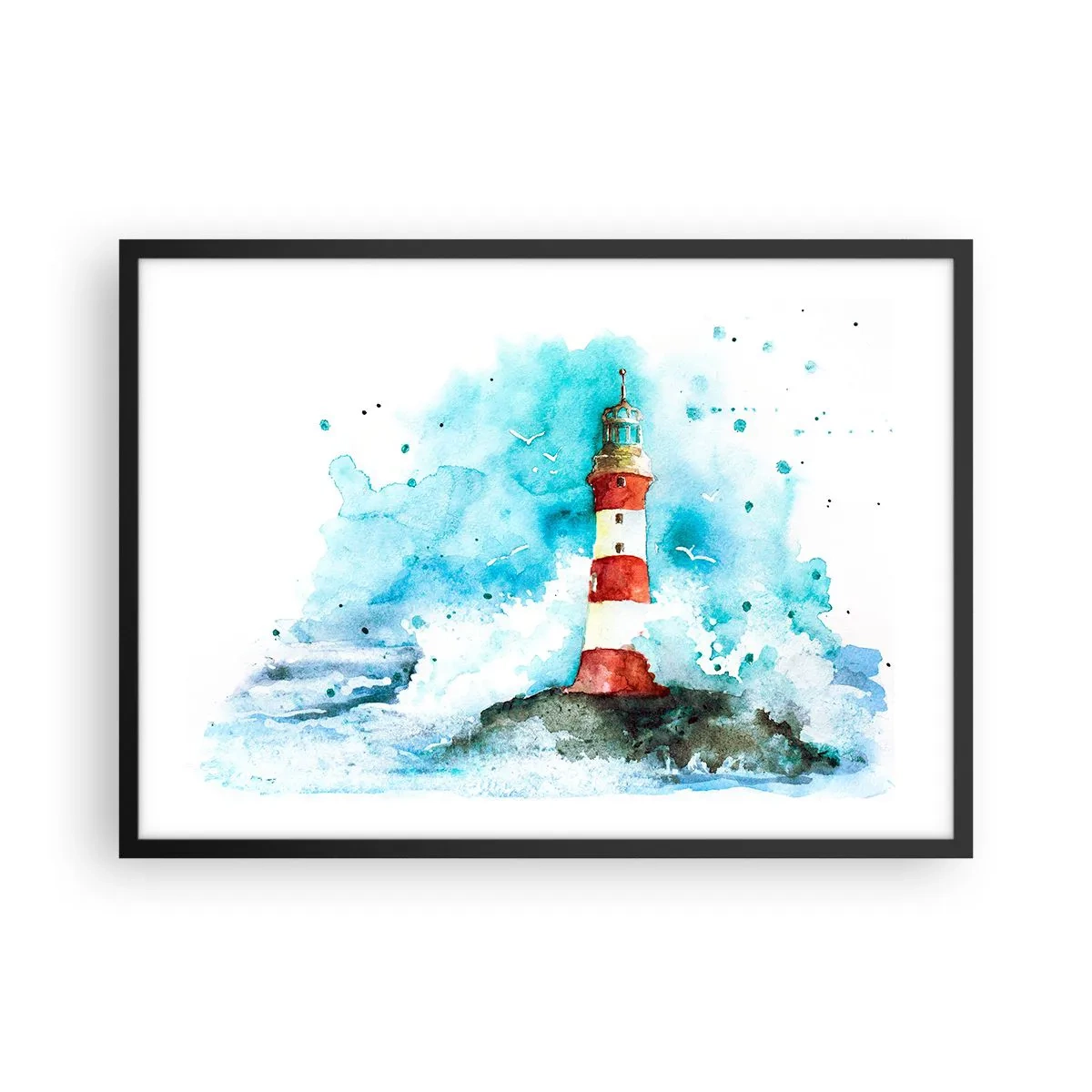 Pôster com moldura preta - Unidade dos elementos da natureza - 70x50 cm