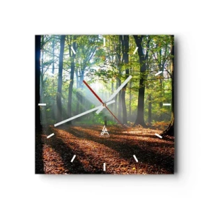 Relógio de parede - Relógio em vidro - Luzes e sombras - 30x30 cm