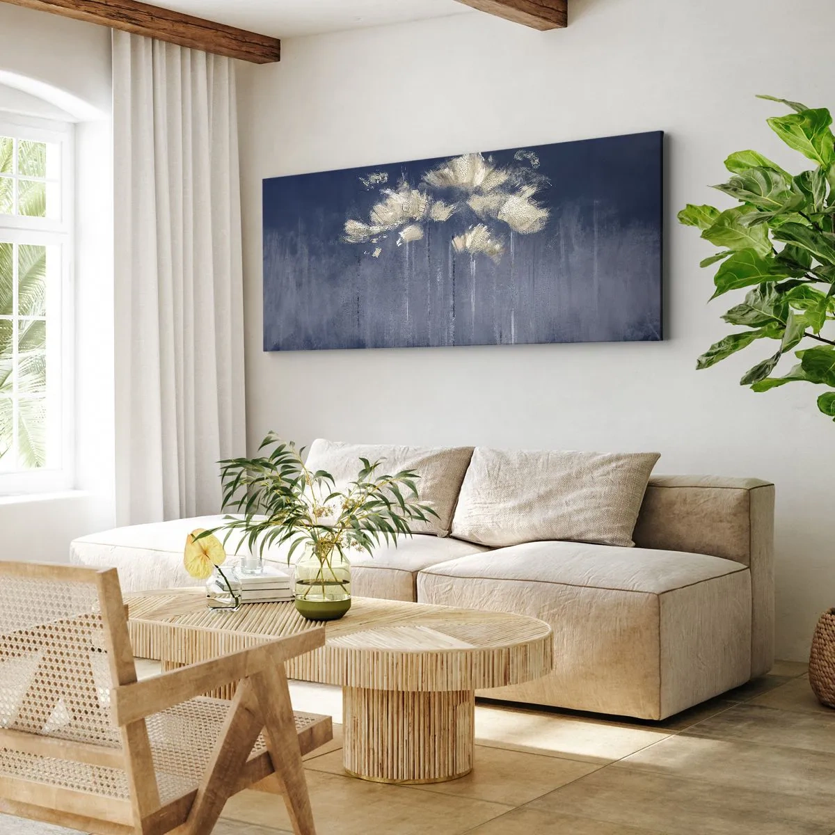 Quadro em tela - Como pétalas ao vento - 100x40 cm