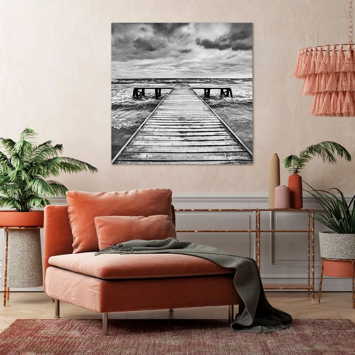 Quadro em tela - Estou à espera do vento, que vai dispersar... - 50x50 cm