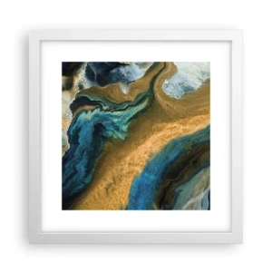 Pôster em moldura branca - Azul – amarelo – influências mútuas - 30x30 cm