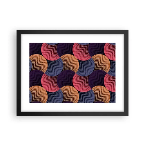 Pôster com moldura preta - Num ritmo circular - 40x30 cm