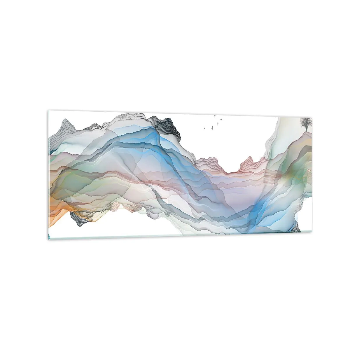 Quadro em vidro - Em direção às montanhas de cristal - 120x50 cm