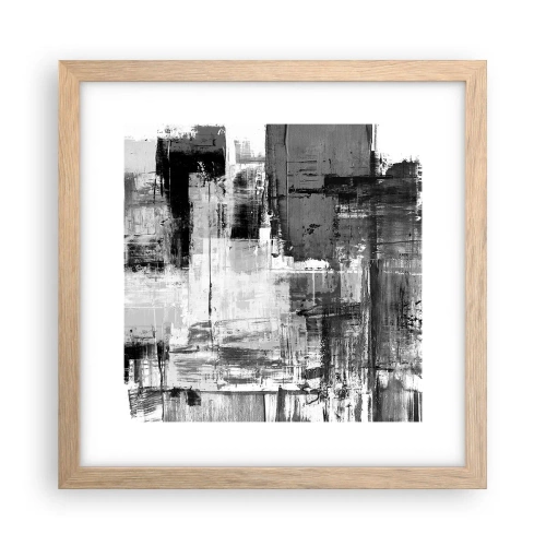 Pôster com moldura de carvalho claro - O cinza é lindo - 30x30 cm