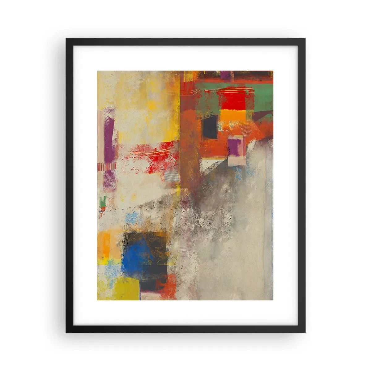 Pôster com moldura preta - Geometria das cores - 40x50 cm