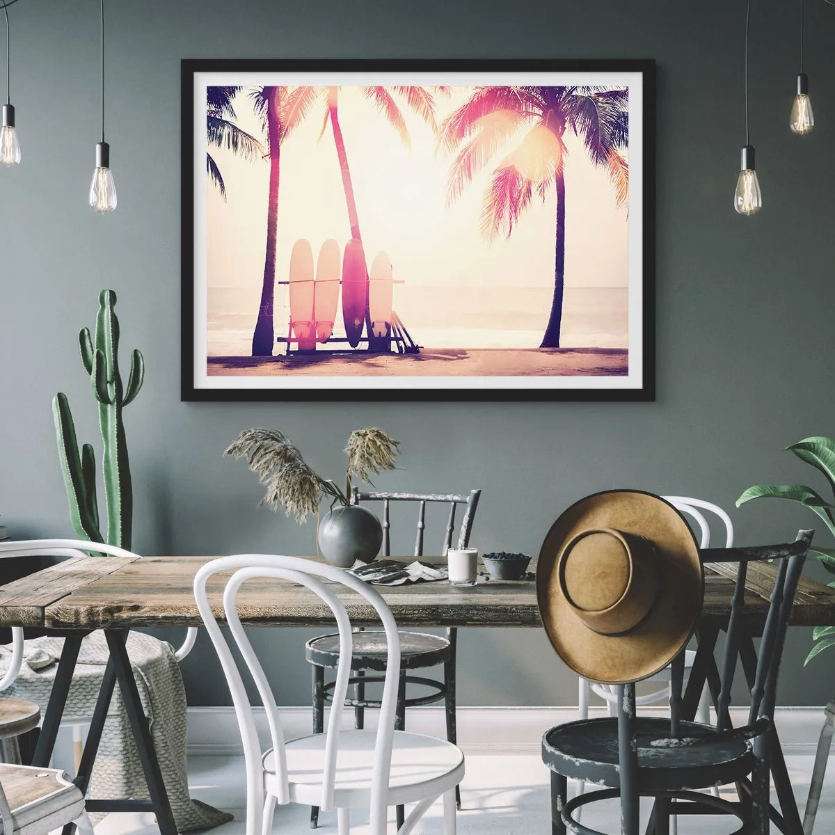 Pôster com moldura preta - Vai ser um grande dia - 40x30 cm