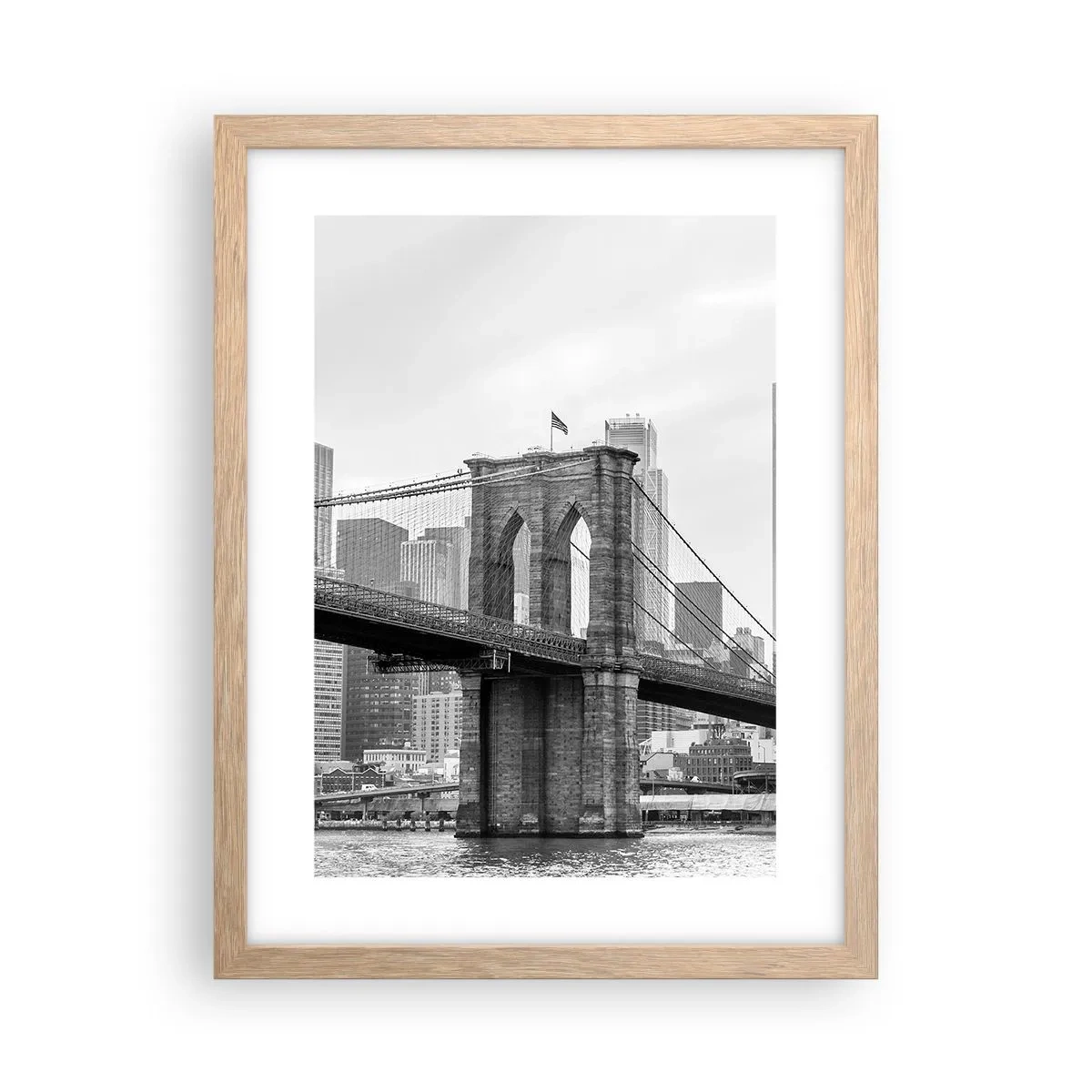 Pôster com moldura de carvalho claro - Vibrações de Nova York - 30x40 cm