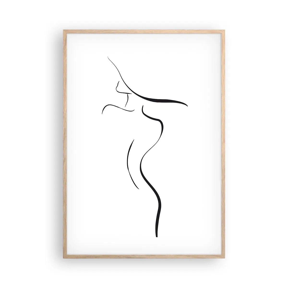 Pôster com moldura de carvalho claro - Elusiva como uma onda - 70x100 cm