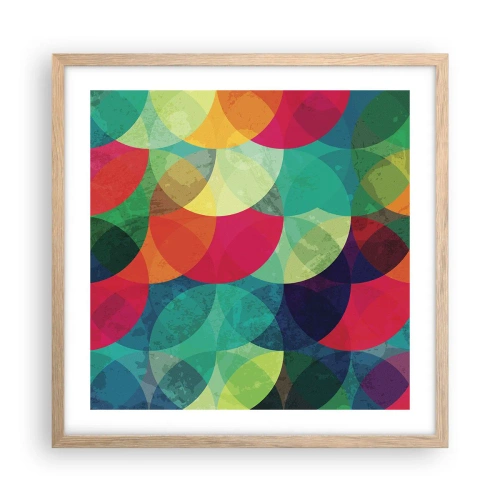 Pôster com moldura de carvalho claro - Ascensão às cores - 50x50 cm