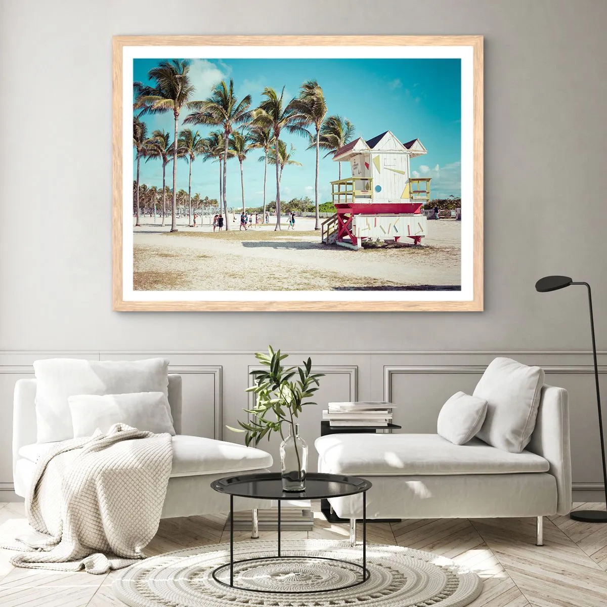 Pôster com moldura de carvalho claro - Um belo dia pela frente - 50x40 cm