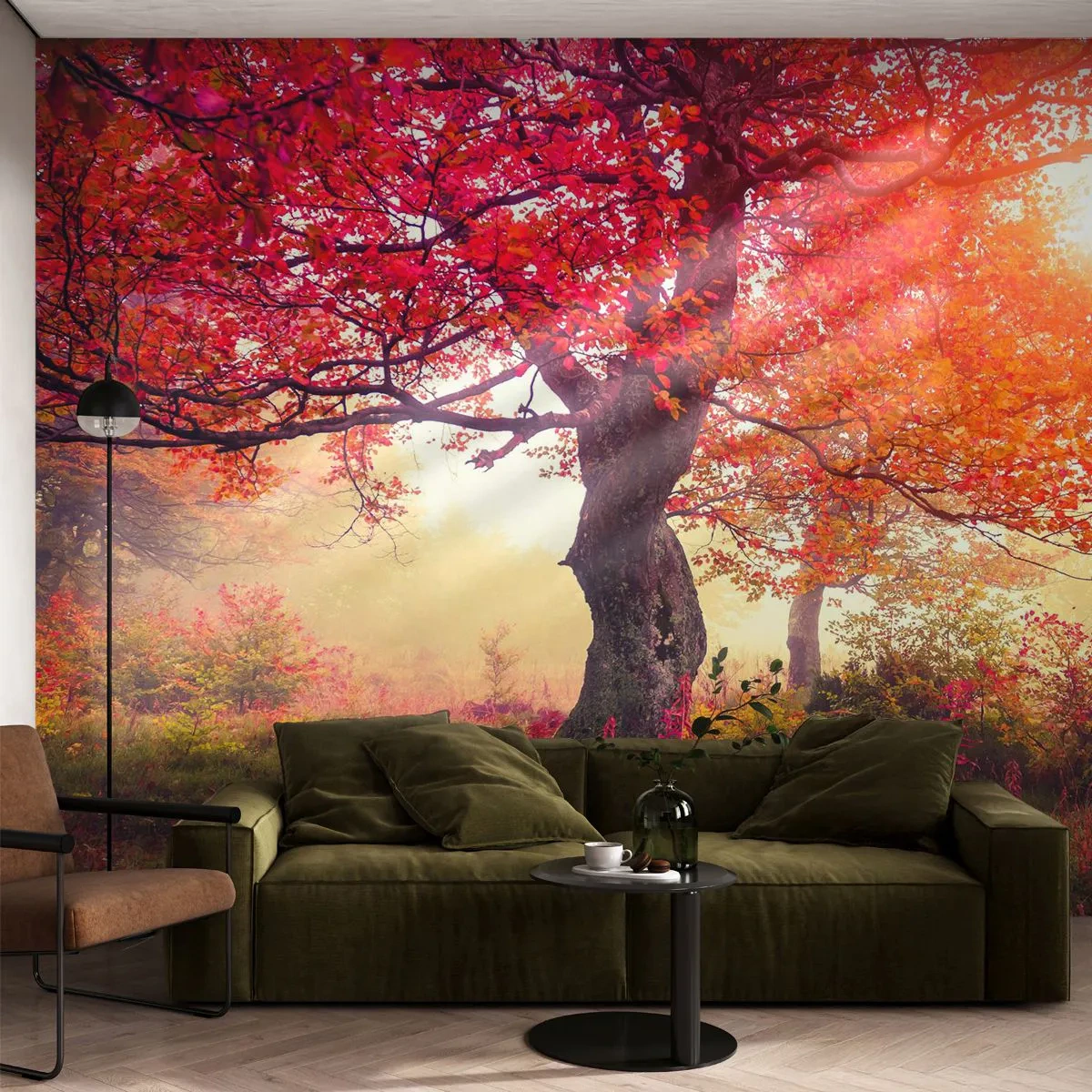 Papel de Parede Premium Canvas - Um frenesi de florescimento - Paisagem, Parque, Flores - 400x280 cm