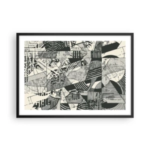Pôster com moldura preta - A dinâmica do presente - 70x50 cm