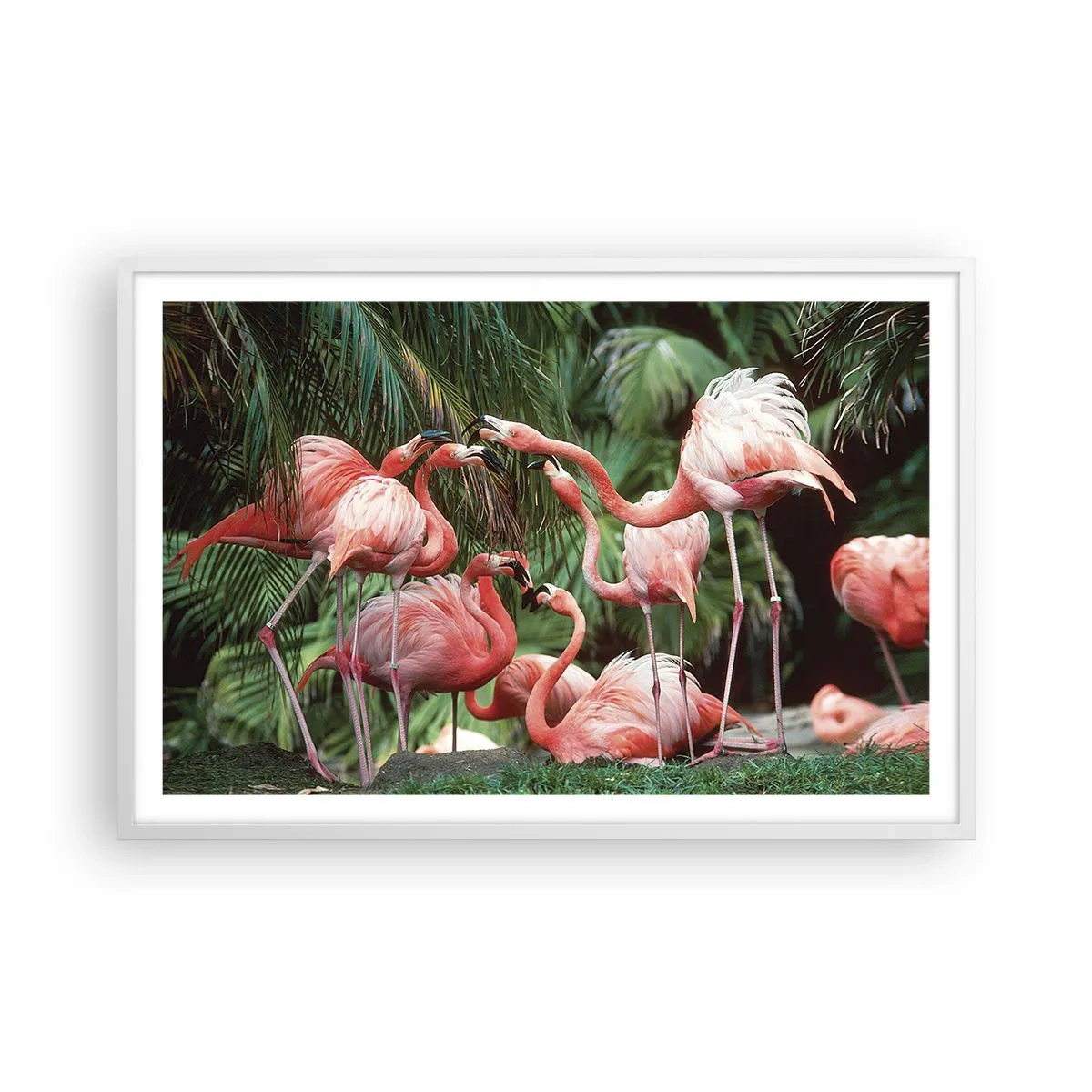 Pôster em moldura branca - Fofocas da tarde - 91x61 cm