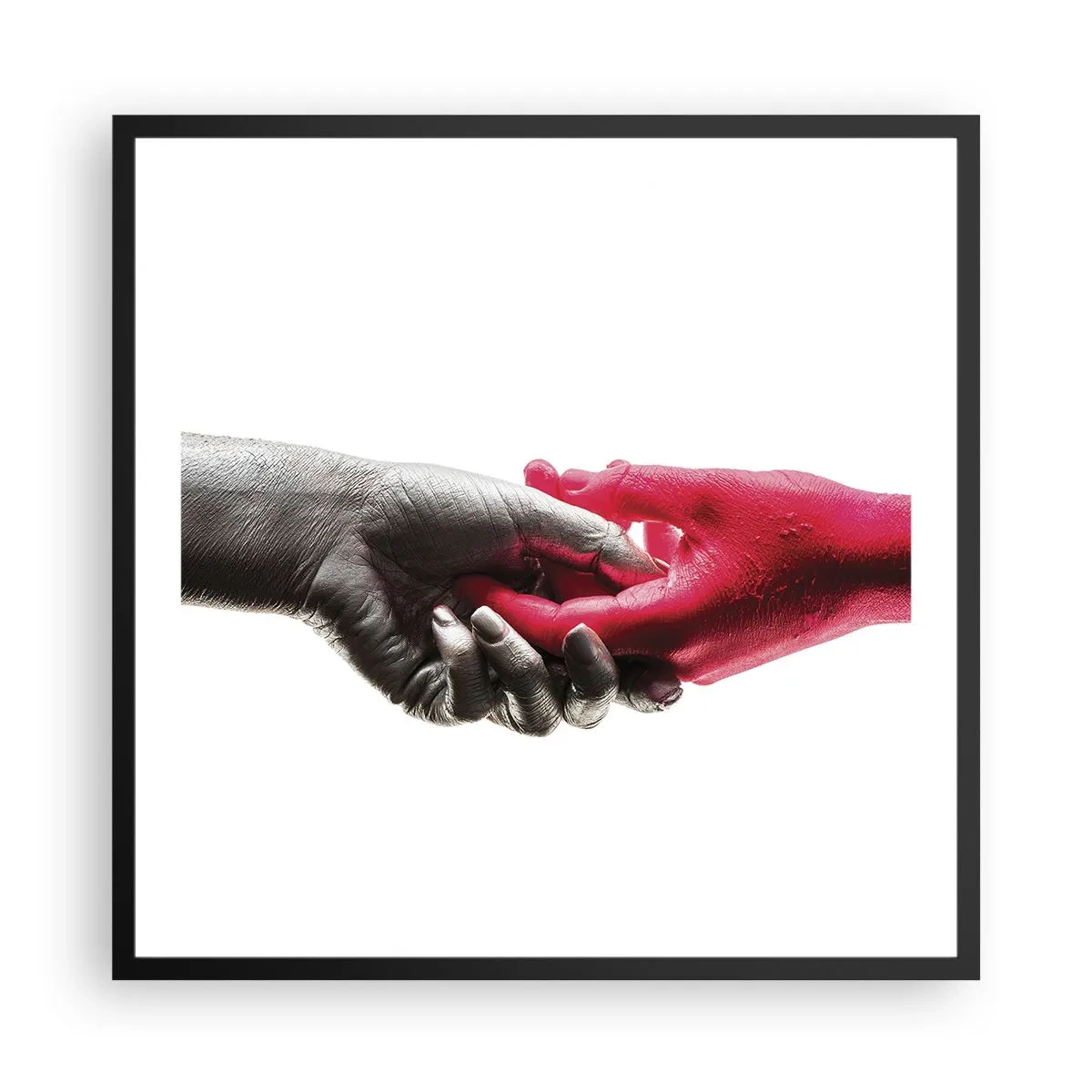 Pôster com moldura preta - Juntos, mas diferentes - 60x60 cm