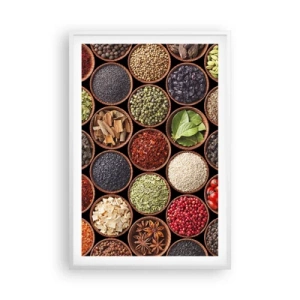 Pôster em moldura branca - Todos os sabores do mundo - 61x91 cm
