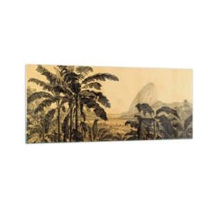 Quadro em vidro - num clima colonial - 100x40 cm
