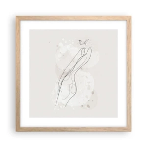Pôster com moldura de carvalho claro - Errar o olhar - 40x40 cm