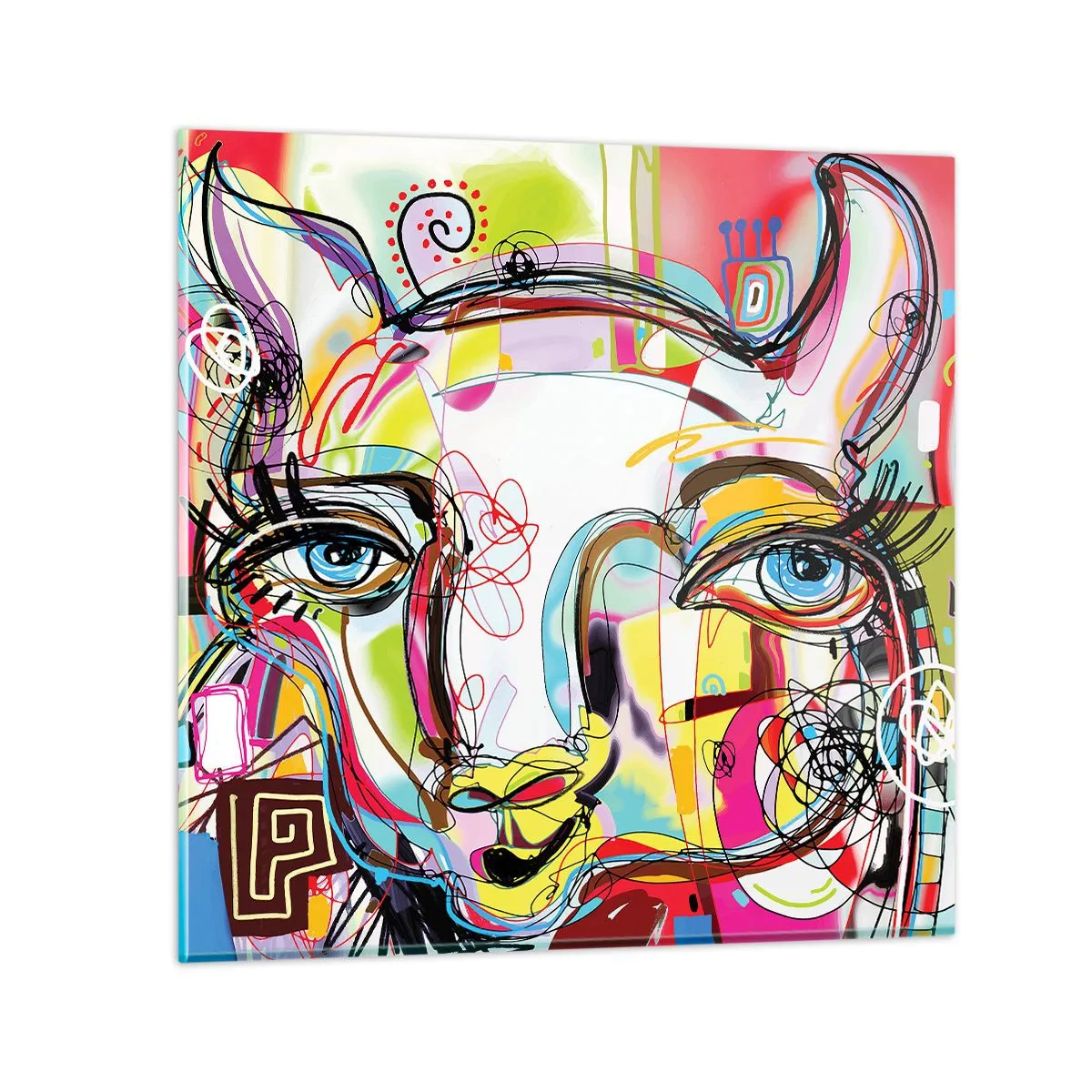 Quadro em vidro - A riqueza da natureza do gato - 30x30 cm