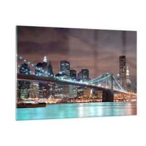 Quadro em vidro - Luzes de uma cidade grande - 120x80 cm