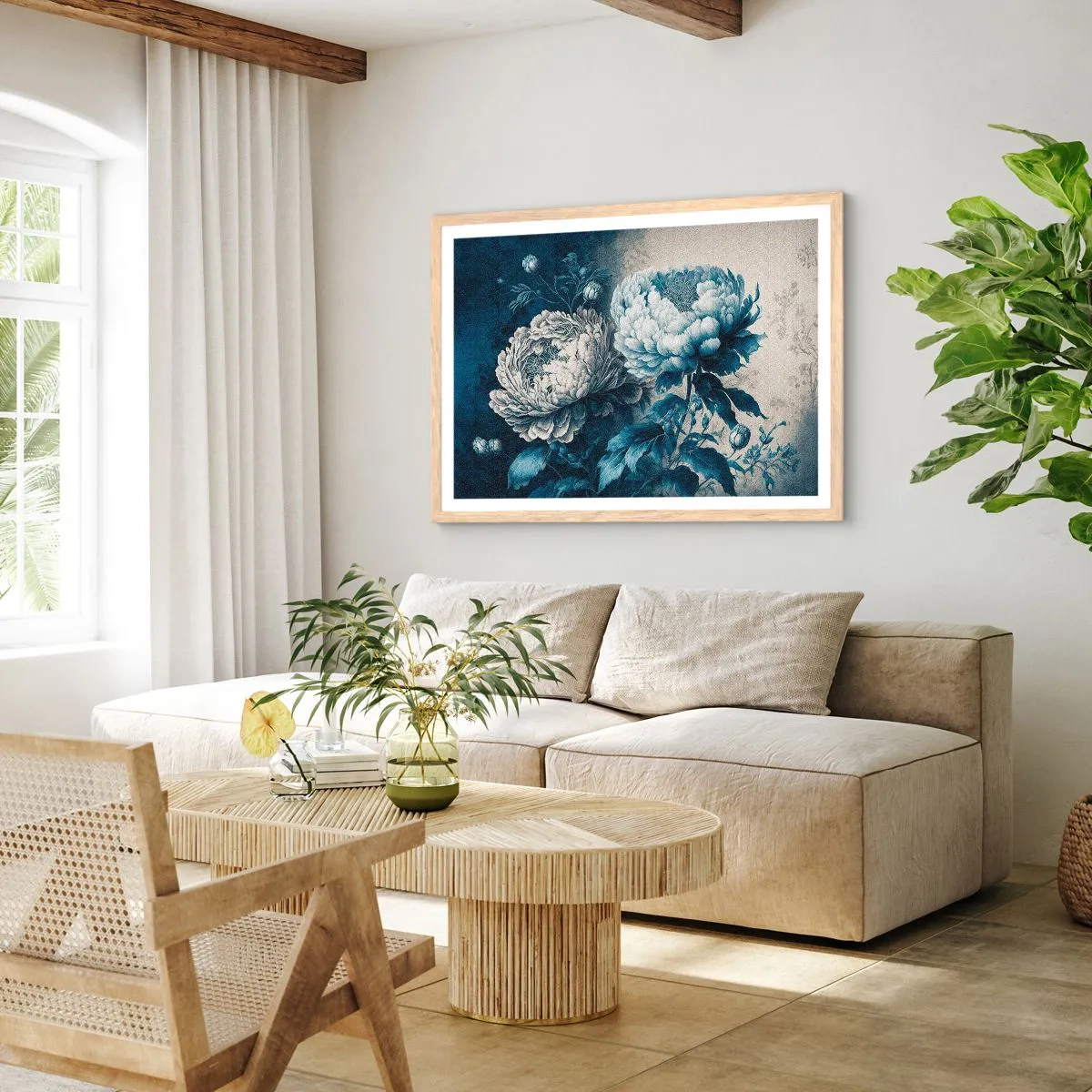 Pôster com moldura de carvalho claro - Casal que combina - 100x70 cm