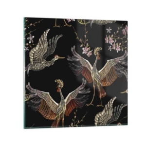 Quadro em vidro - O pássaro de conto de fadas - 50x50 cm