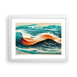 Pôster em moldura branca - O sonho de um surfista - 40x30 cm