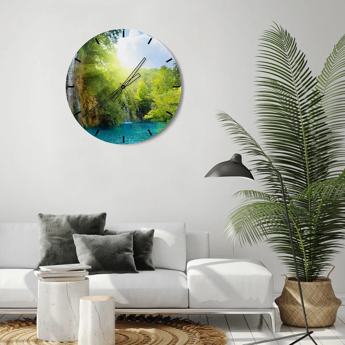 Relógio de parede - Relógio em vidro - Deve ser o Éden - 40x40 cm