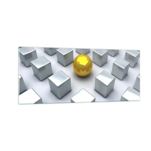 Quadro em vidro - Por que eu? Obras de arte geométricas - 100x40 cm