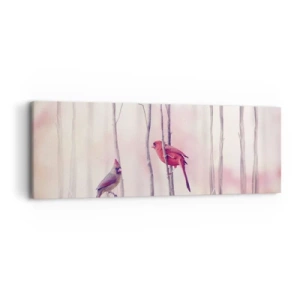 Quadro em tela - O Conto da floresta rosa - 90x30 cm
