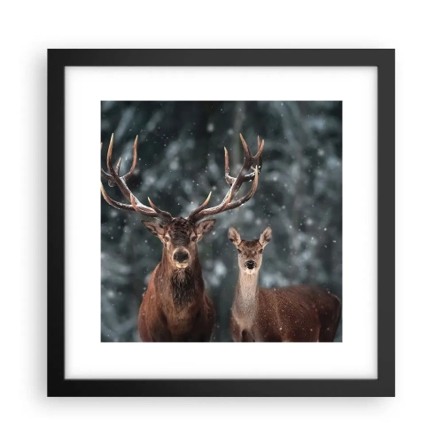 Pôster com moldura preta - O senhor da floresta com sua esposa - 30x30 cm